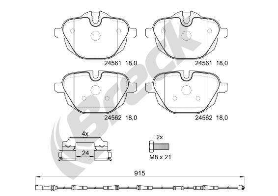 Set placute frana,frana disc 24561 00 552 00 BRECK